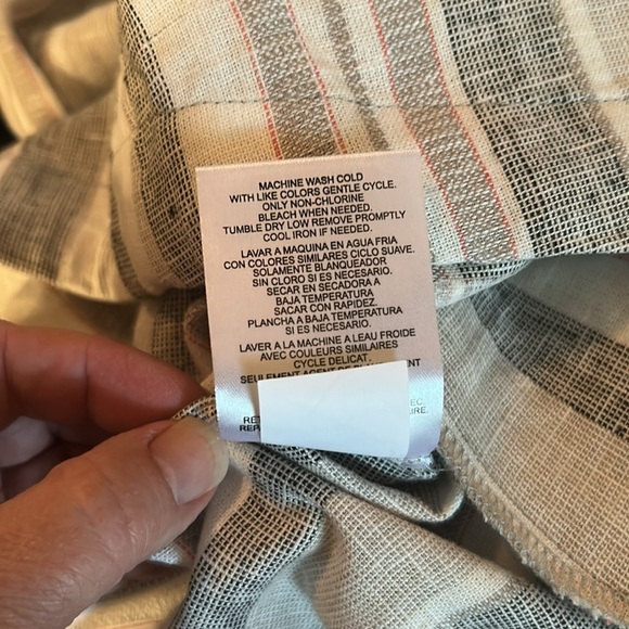 Jones New York Striped Metal Button-Up Linen Rayon Jacket SZ L - Picture 7 of 7